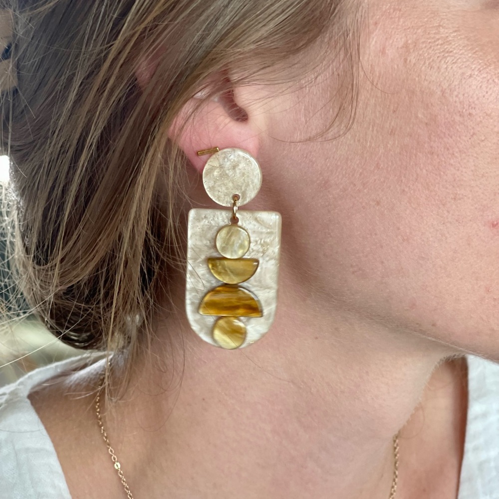NWT Stacking Stone Resin Earrings
